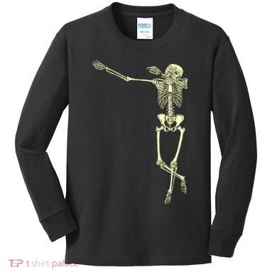 Dabbing Dab Skeleton Kids Long Sleeve Shirt