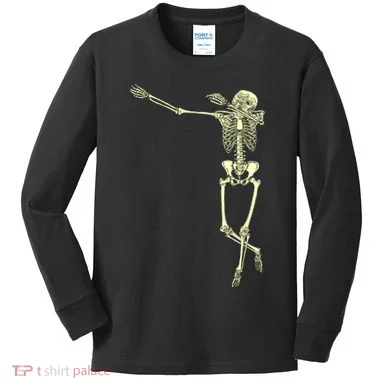 Dabbing Dab Skeleton Kids Long Sleeve Shirt