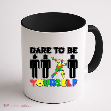 Dabbing Dare to be Yourself Autism Awareness Coffee Mug back