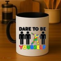 Dabbing Dare to be Yourself Autism Awareness Coffee Mug thumb 4