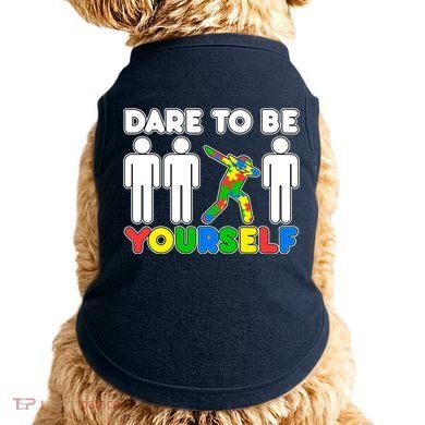 Dabbing Dare to be Yourself Autism Awareness Doggie Tank
