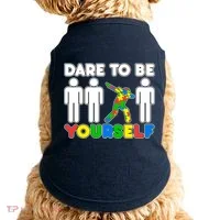 Dabbing Dare to be Yourself Autism Awareness Doggie Tank thumb 0