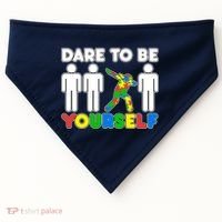 Dabbing Dare to be Yourself Autism Awareness USA-Made Doggie Bandana thumb 0