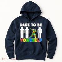 Dabbing Dare to be Yourself Autism Awareness Hoodie thumb 0