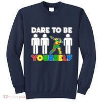 Dabbing Dare to be Yourself Autism Awareness Sweatshirt thumb 0