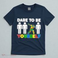Dabbing Dare to be Yourself Autism Awareness T-Shirt thumb 5