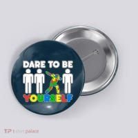 Dabbing Dare to be Yourself Autism Awareness Button thumb 0
