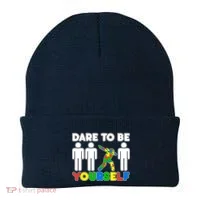 Dabbing Dare to be Yourself Autism Awareness Beanie thumb 0