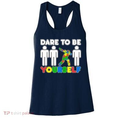 Dabbing Dare to be Yourself Autism Awareness Women's Tank Top