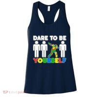 Dabbing Dare to be Yourself Autism Awareness Women's Tank Top thumb 0