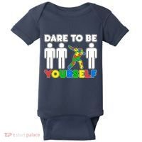 Dabbing Dare to be Yourself Autism Awareness Baby Bodysuit thumb 0