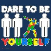 Dabbing Dare to be Yourself Autism Awareness Baby Bodysuit thumb 2