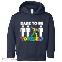 Dabbing Dare to be Yourself Autism Awareness Toddler Hoodie thumb 0