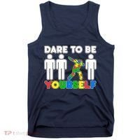 Dabbing Dare to be Yourself Autism Awareness Tank Top thumb 0