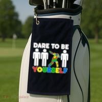 Dabbing Dare to be Yourself Autism Awareness Golf Towel thumb 2