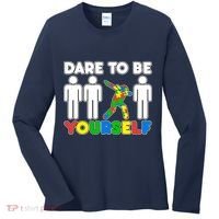 Dabbing Dare to be Yourself Autism Awareness Women's Long Sleeve Shirt thumb 0