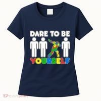 Dabbing Dare to be Yourself Autism Awareness Women's T-Shirt thumb 0