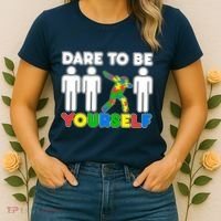 Dabbing Dare to be Yourself Autism Awareness Women's T-Shirt thumb 2