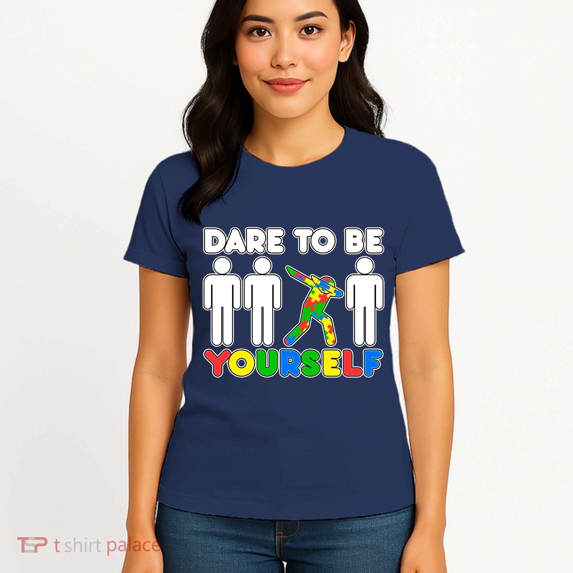 Dabbing Dare to be Yourself Autism Awareness Women's T-Shirt