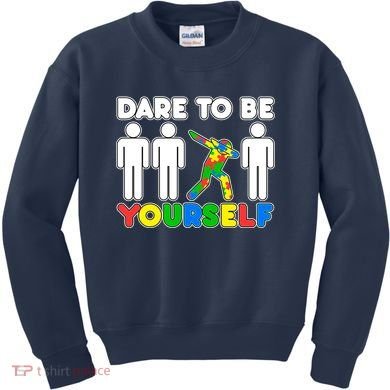 Dabbing Dare to be Yourself Autism Awareness Kids Sweatshirt
