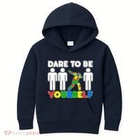 Dabbing Dare to be Yourself Autism Awareness Kids Hoodie thumb 0