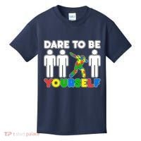 Dabbing Dare to be Yourself Autism Awareness Kids T-Shirt thumb 0