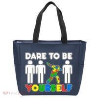 Dabbing Dare to be Yourself Autism Awareness Tote Bag thumb 0