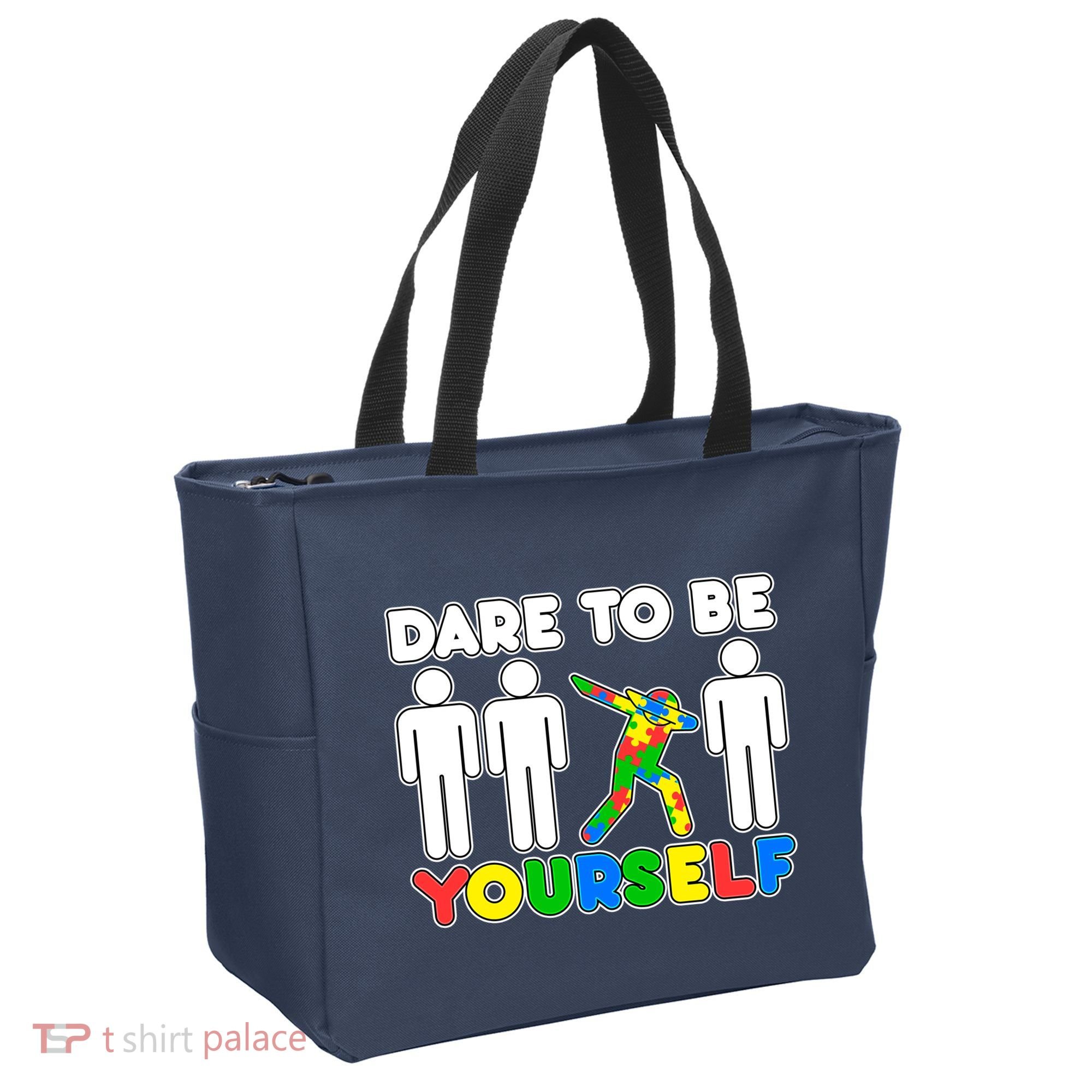 Dabbing Dare to be Yourself Autism Awareness Tote Bag