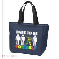 Dabbing Dare to be Yourself Autism Awareness Tote Bag thumb 3