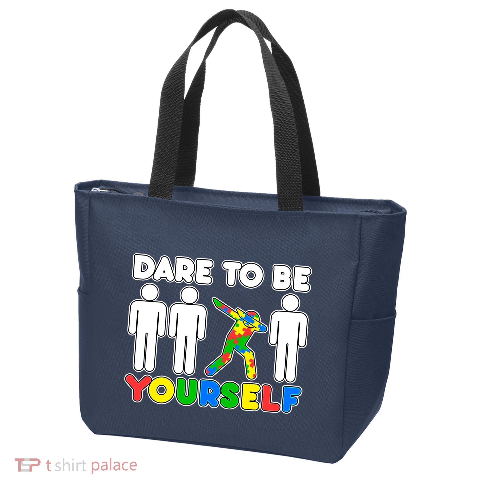 Dabbing Dare to be Yourself Autism Awareness Tote Bag