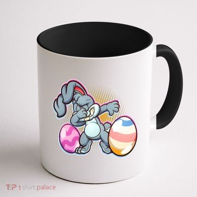 Dabbing Easter Bunny Coffee Mug back
