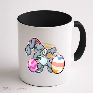 Dabbing Easter Bunny Coffee Mug back