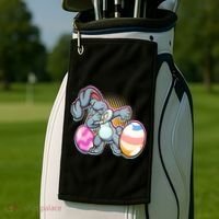 Dabbing Easter Bunny Golf Towel thumb 2