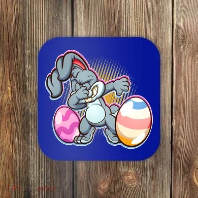 Dabbing Easter Bunny Coaster
