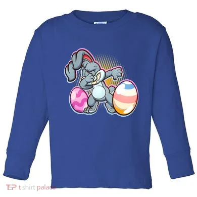 Dabbing Easter Bunny Toddler Long Sleeve