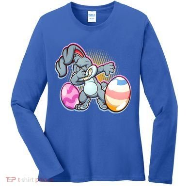 Dabbing Easter Bunny Women's Long Sleeve Shirt