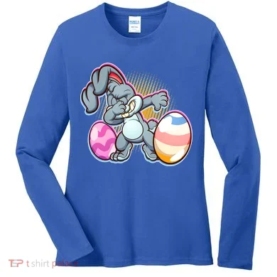 Dabbing Easter Bunny Women's Long Sleeve Shirt