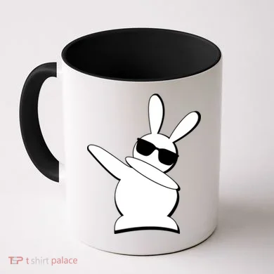 Dabbing Easter Bunny Waring Shades Coffee Mug