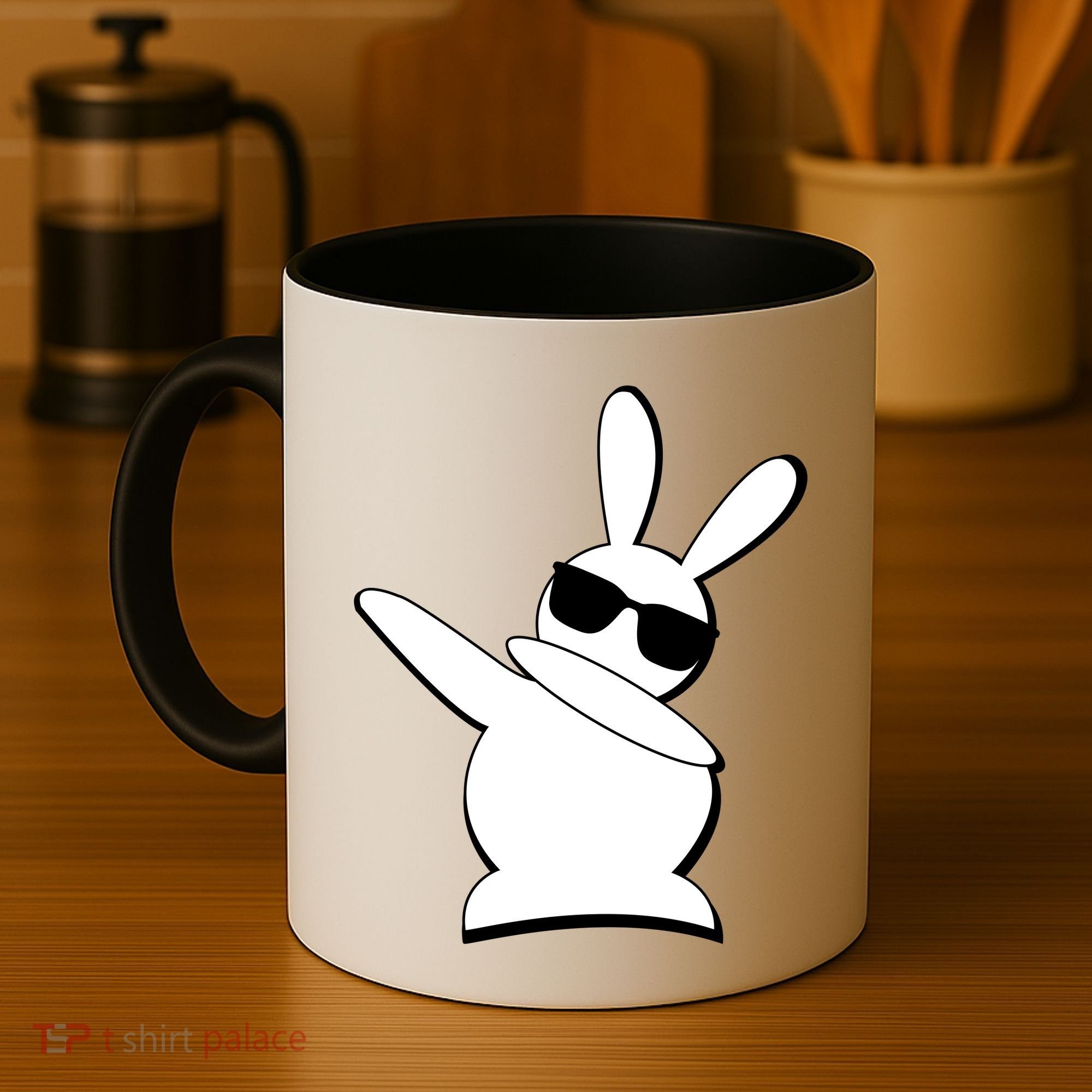 Dabbing Easter Bunny Waring Shades Coffee Mug