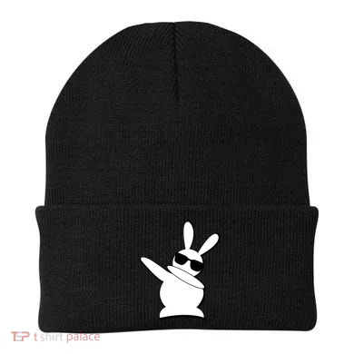 Dabbing Easter Bunny Waring Shades Beanie