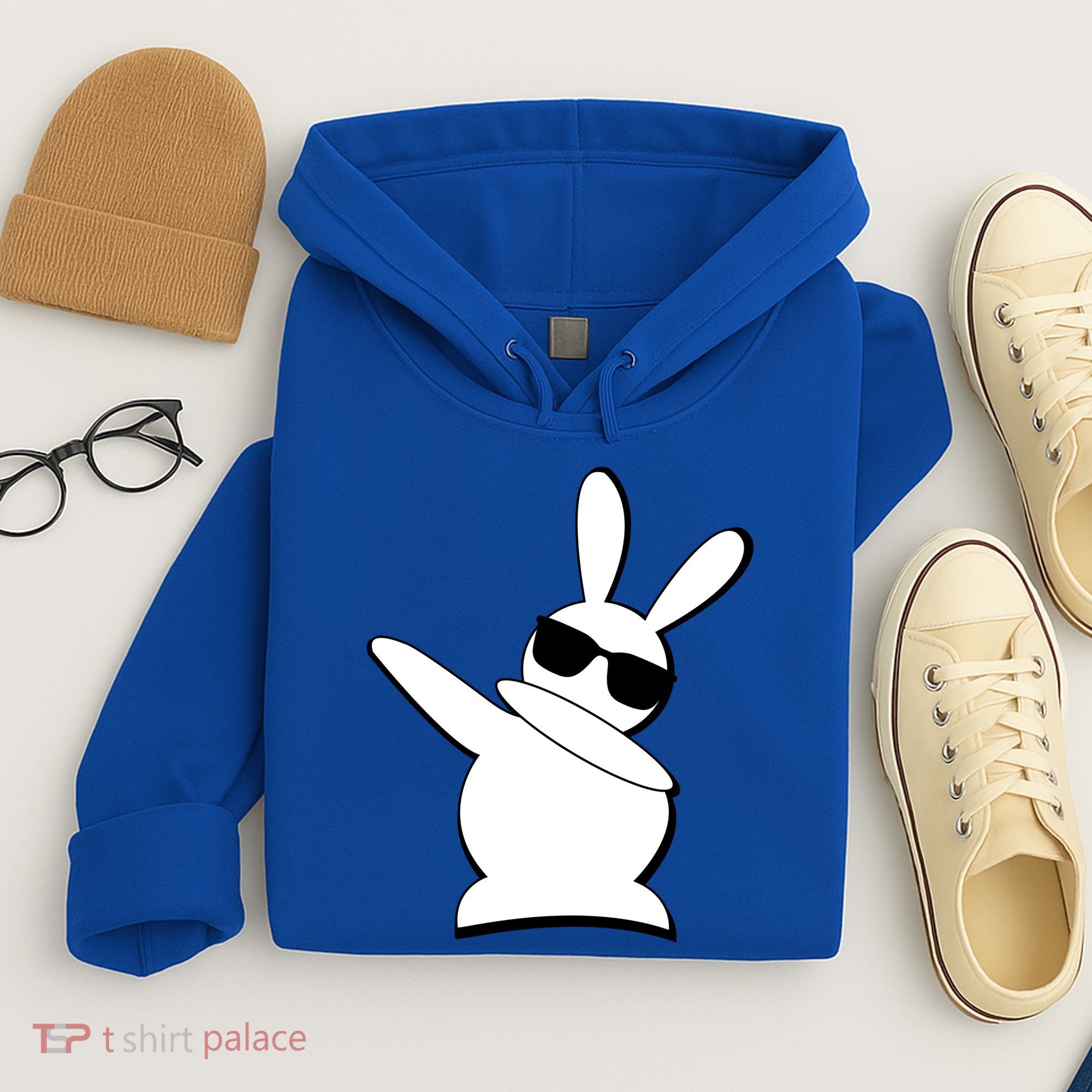 Dabbing Easter Bunny Waring Shades Hoodie