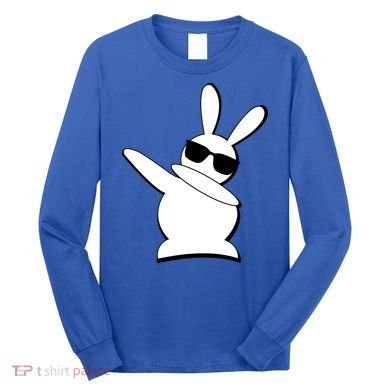 Dabbing Easter Bunny Waring Shades Long Sleeve Shirt