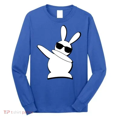 Dabbing Easter Bunny Waring Shades Long Sleeve Shirt