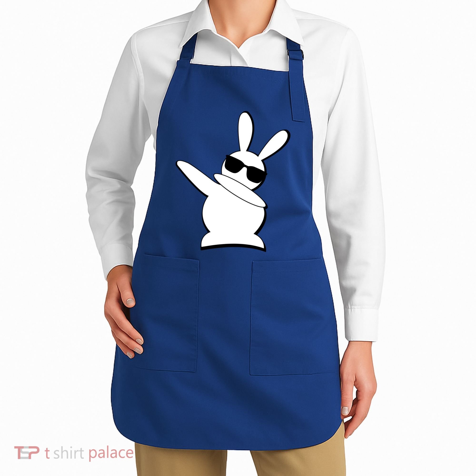 Dabbing Easter Bunny Waring Shades Apron