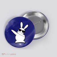 Dabbing Easter Bunny Waring Shades Button thumb 0