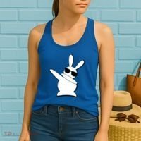 Dabbing Easter Bunny Waring Shades Women's Tank Top thumb 2