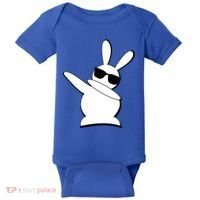 Dabbing Easter Bunny Waring Shades Baby Bodysuit thumb 0