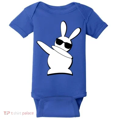 Dabbing Easter Bunny Waring Shades Baby Bodysuit