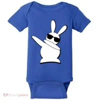 Dabbing Easter Bunny Waring Shades Baby Bodysuit thumb 0