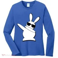Dabbing Easter Bunny Waring Shades Women's Long Sleeve Shirt thumb 0